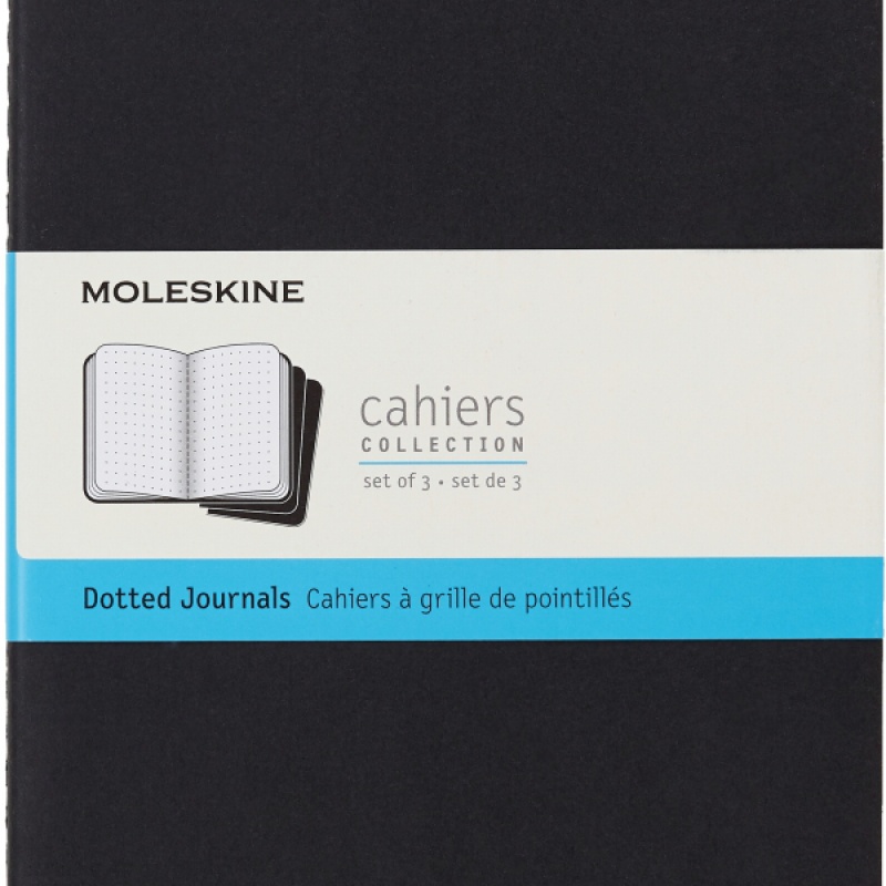 Zestaw 3 Zeszytów MOLESKINE Cahier Journals L (13x21cm) w kropki, 80 stron, czarny - zdjęcie (2