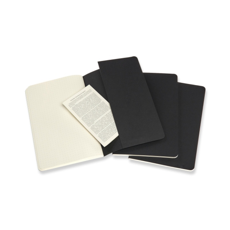 Zestaw 3 Zeszytów MOLESKINE Cahier Journals L (13x21cm) w kropki, 80 stron, czarny - zdjęcie (3