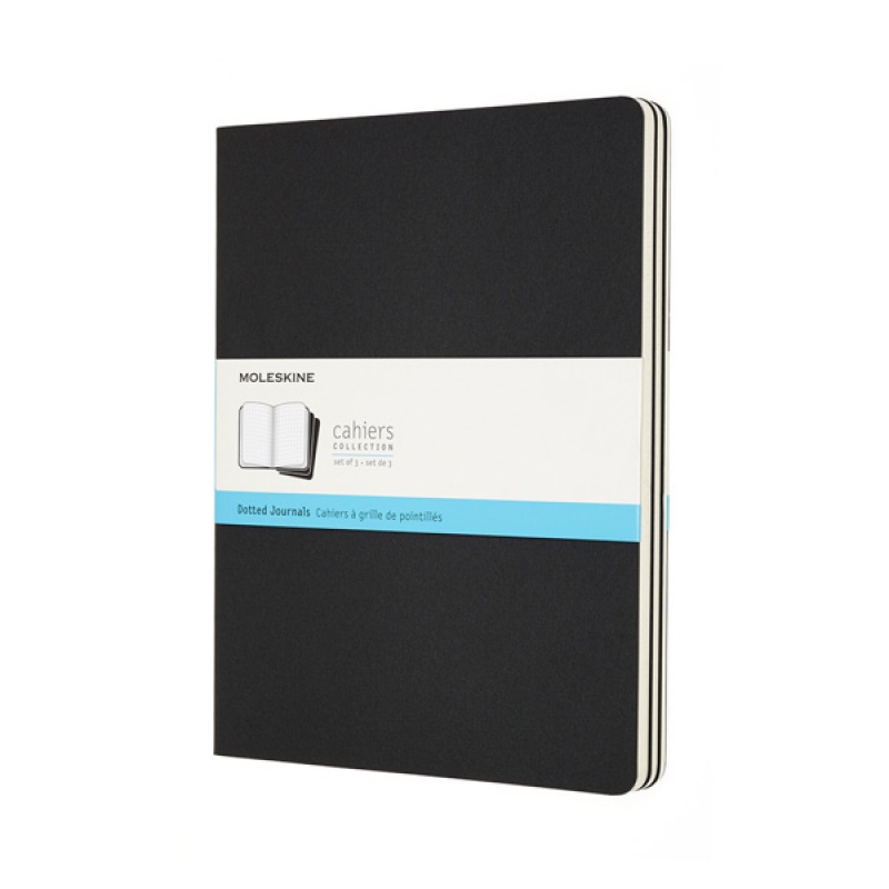 Zestaw 3 Zeszytów MOLESKINE Cahier Journals XL (19x25cm) w kropki, 120 stron, czarny - zdjęcie (11
