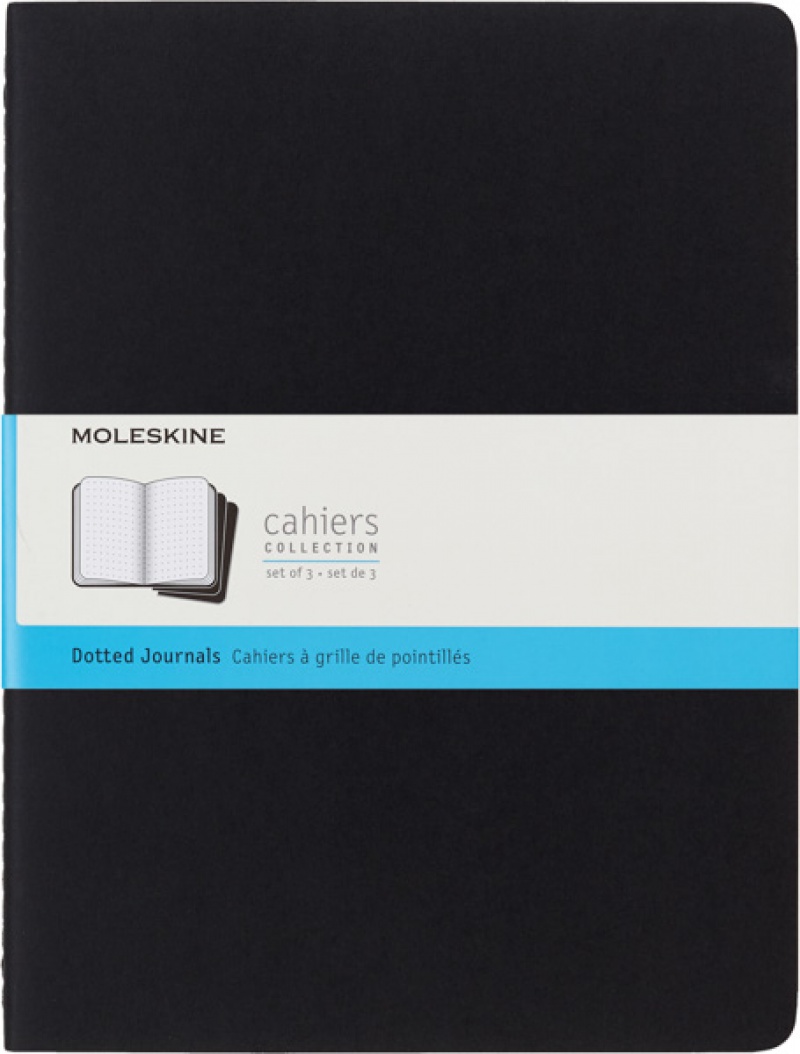 Zestaw 3 Zeszytów MOLESKINE Cahier Journals XL (19x25cm) w kropki, 120 stron, czarny - zdjęcie (2