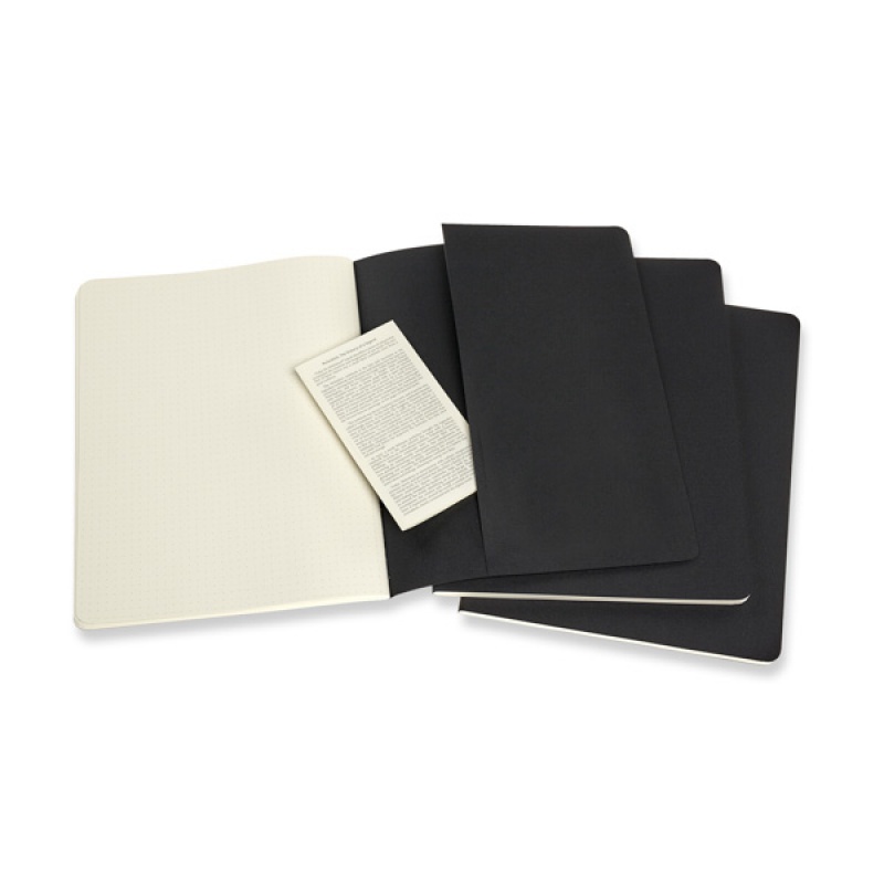 Zestaw 3 Zeszytów MOLESKINE Cahier Journals XL (19x25cm) w kropki, 120 stron, czarny - zdjęcie (3