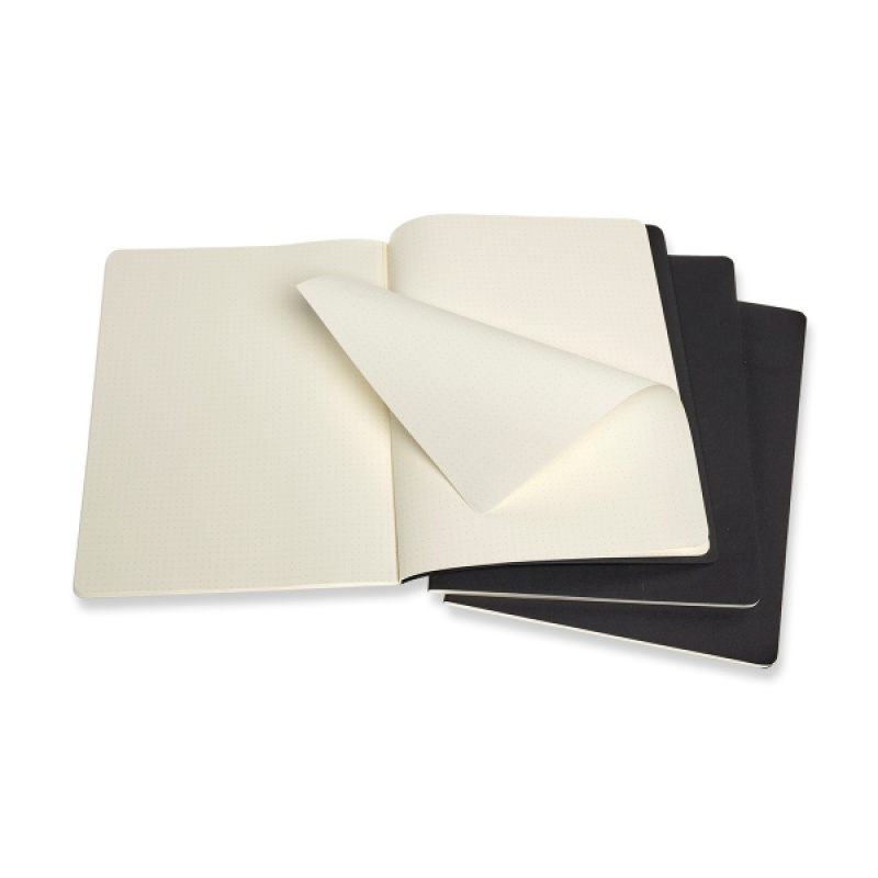 Zestaw 3 Zeszytów MOLESKINE Cahier Journals XXL (21,59x27,94cm) w kropki, 120 stron, czarny - zdjęcie (4