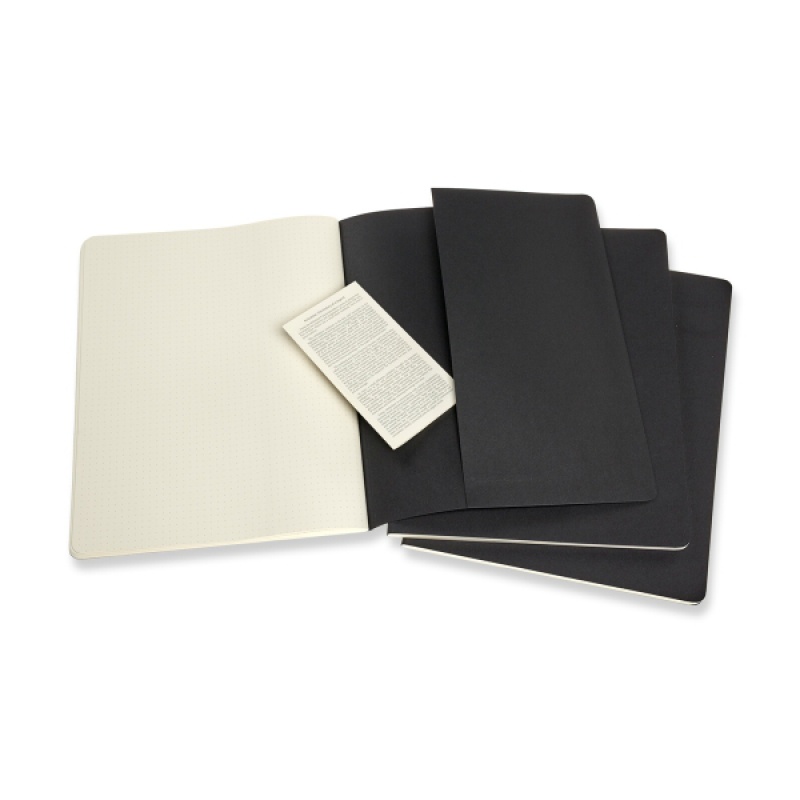 Zestaw 3 Zeszytów MOLESKINE Cahier Journals XXL (21,59x27,94cm) w kropki, 120 stron, czarny - zdjęcie (2