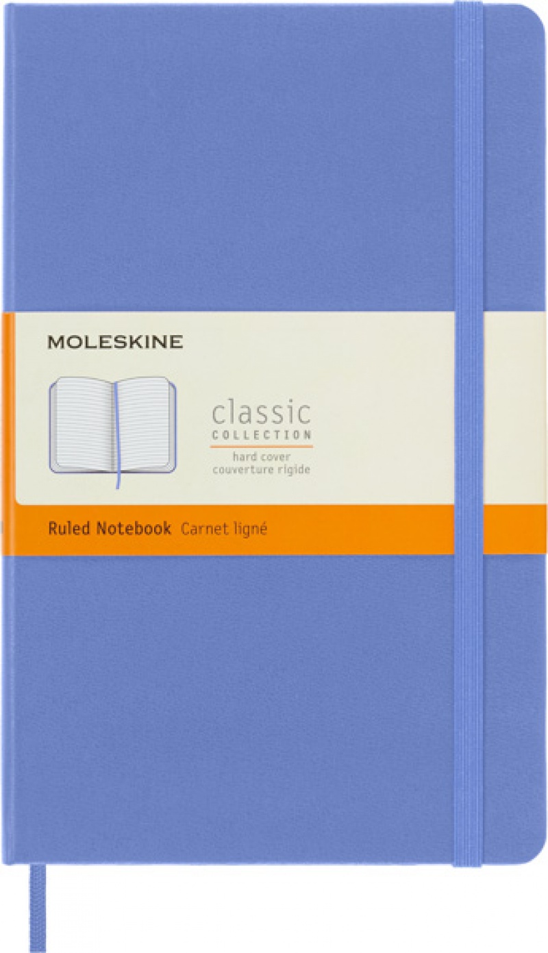 Notes MOLESKINE Classic L (13x21 cm) w linie, twarda oprawa, hydrangea blue, 240 stron, niebieski - zdjęcie (8