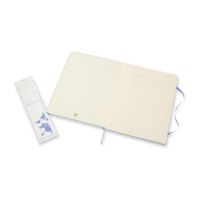 Notes MOLESKINE Classic XL (19x25 cm) w linie, twarda oprawa, hydrangea blue, 192 strony, niebieski - zdjęcie (4