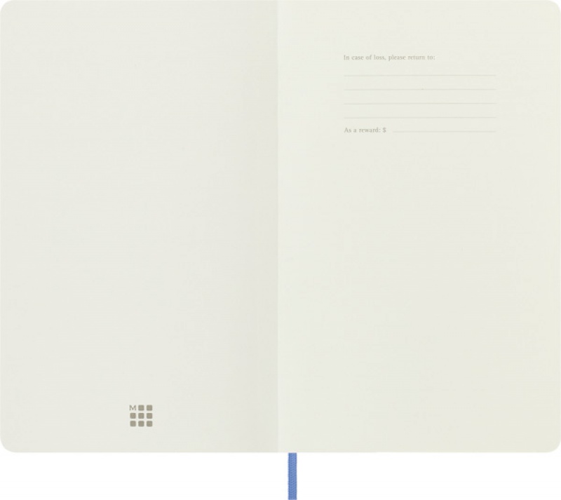 Notes MOLESKINE Classic L (13x21 cm) w linie, miękka oprawa, hydrangea blue, 240 stron, niebieski - zdjęcie (9