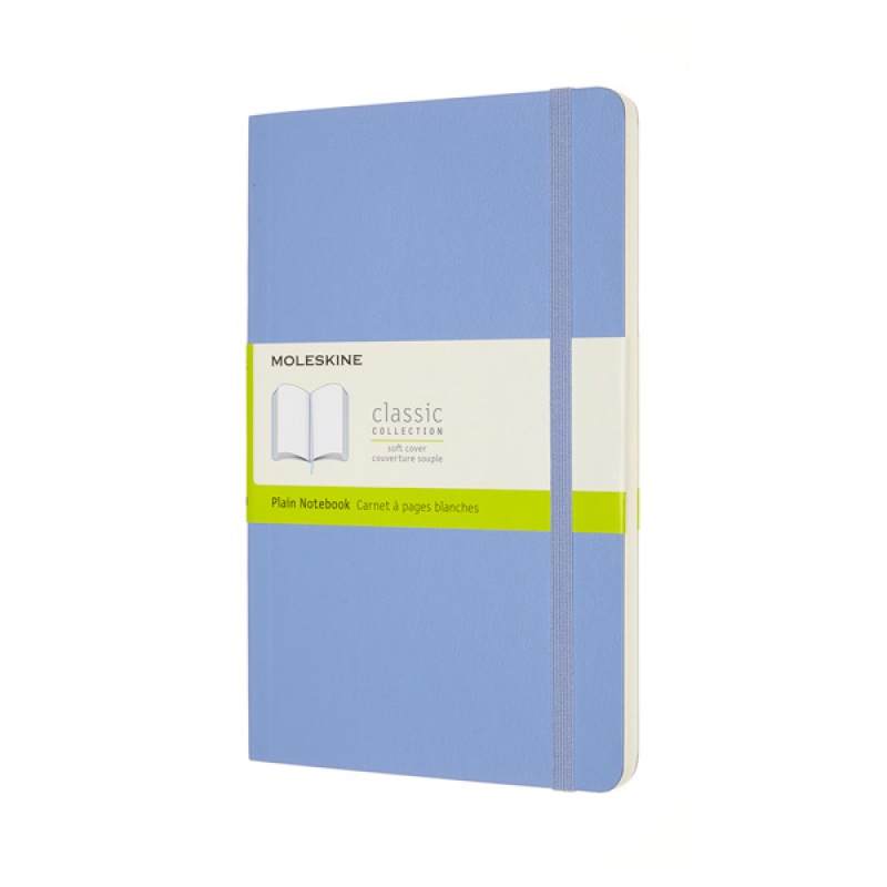 Notes MOLESKINE Classic L (13x21 cm) gładki, miękka oprawa, hydrangea blue, 240 stron, niebieski - zdjęcie (12