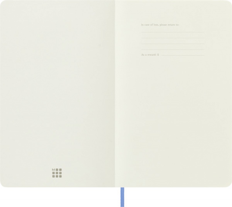 Notes MOLESKINE Classic L (13x21 cm) gładki, miękka oprawa, hydrangea blue, 240 stron, niebieski - zdjęcie (9