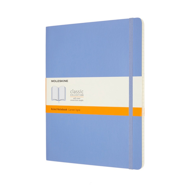 Notes MOLESKINE Classic XL (19x25 cm) w linie, miękka oprawa, hydrangea blue, 192 strony, niebieski - zdjęcie (12