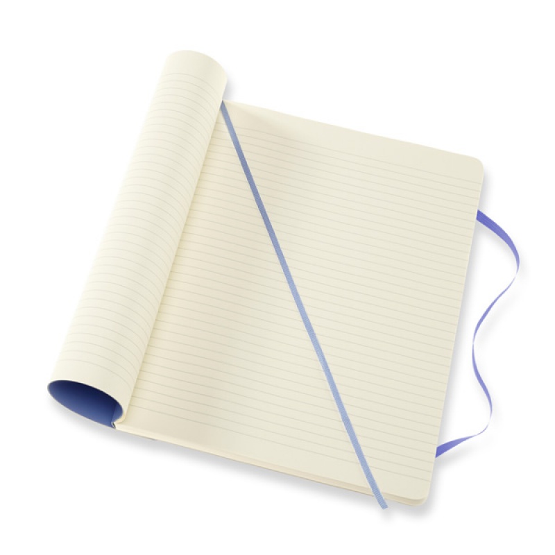 Notes MOLESKINE Classic XL (19x25 cm) w linie, miękka oprawa, hydrangea blue, 192 strony, niebieski - zdjęcie (4