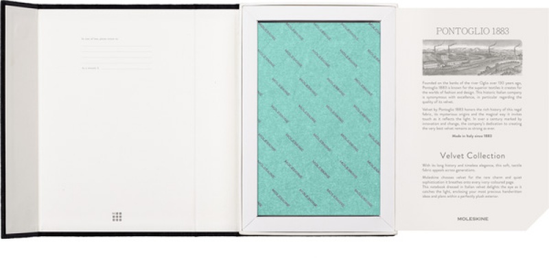 Notes MOLESKINE edycja limitowana Velvet L (13x21 cm) w linie, BOX, zielony - zdjęcie (2