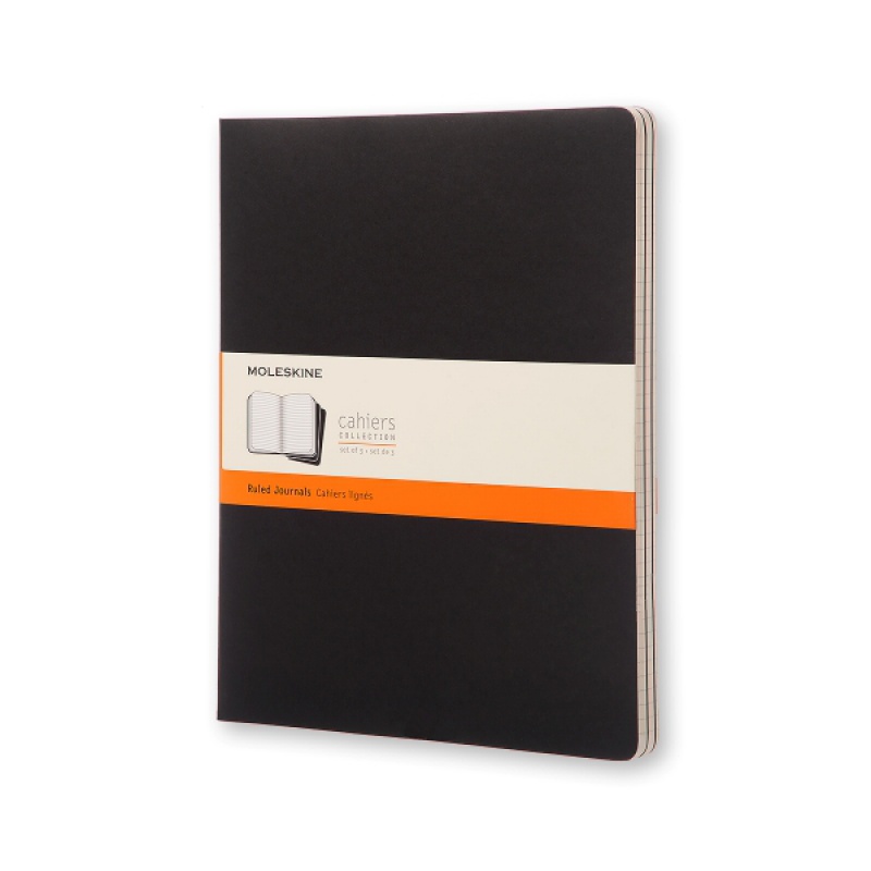 Zestaw 3 Zeszytów MOLESKINE Cahier Journals XXL (21,59x27,94cm) w linie, 120 stron, czarny