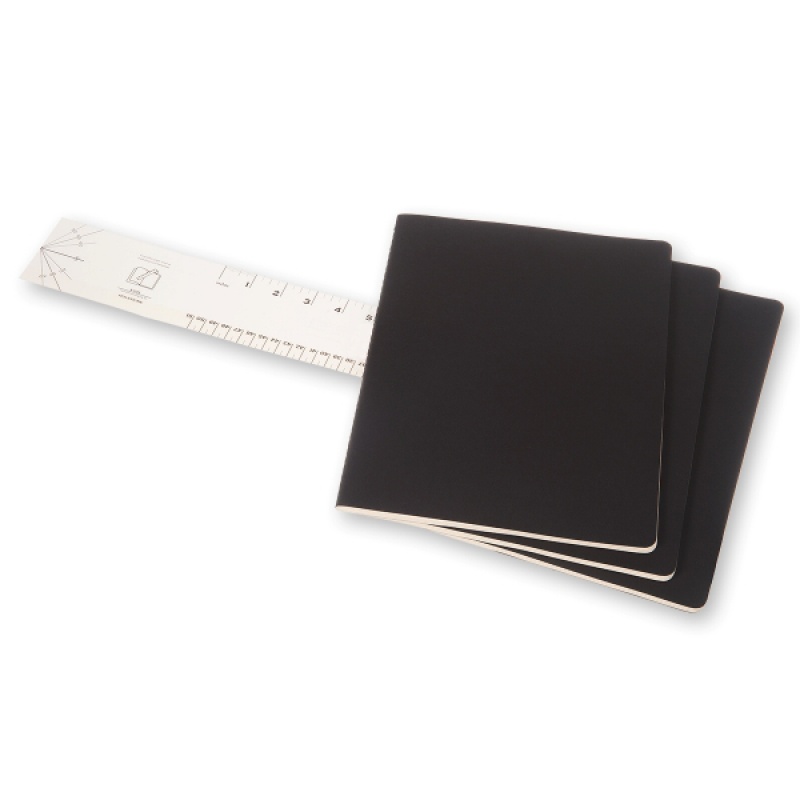 Zestaw 3 Zeszytów MOLESKINE Cahier Journals XL (19x25cm) w linie, 120 stron, czarny - zdjęcie (3