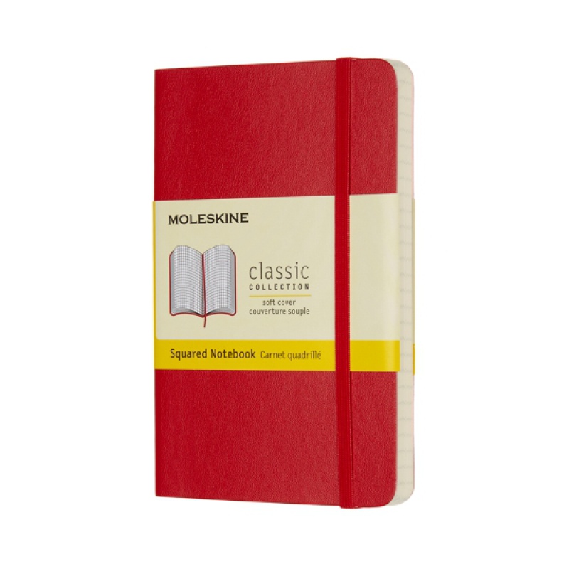 Notes MOLESKINE Classic P (9x14cm) w kratkę, miękka oprawa, 192 strony, czerwony - zdjęcie (6