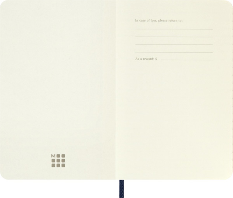 Notes MOLESKINE P (9x14cm) w linie, miękka oprawa, sapphire blue, 192 strony, niebieski - zdjęcie (9