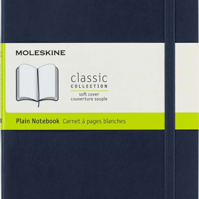 Notes MOLESKINE L (13x21cm) gładki, miękka oprawa, sapphire blue, 192 strony, niebieski