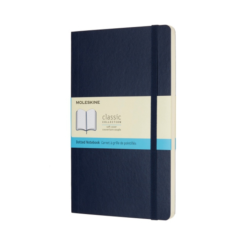 Notes MOLESKINE L (13x21cm) w kropki, miękka oprawa, sapphire blue, 192 strony, niebieski - zdjęcie (11