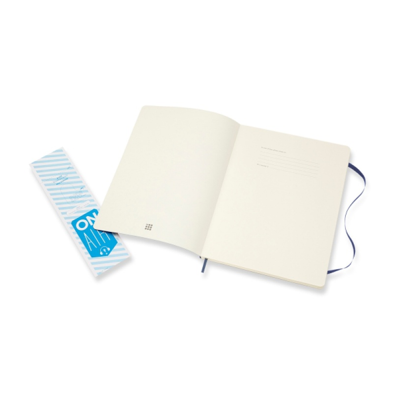Notes MOLESKINE XL (19x25cm) w linie, miękka oprawa, sapphire blue, 192 strony, niebieski - zdjęcie (6