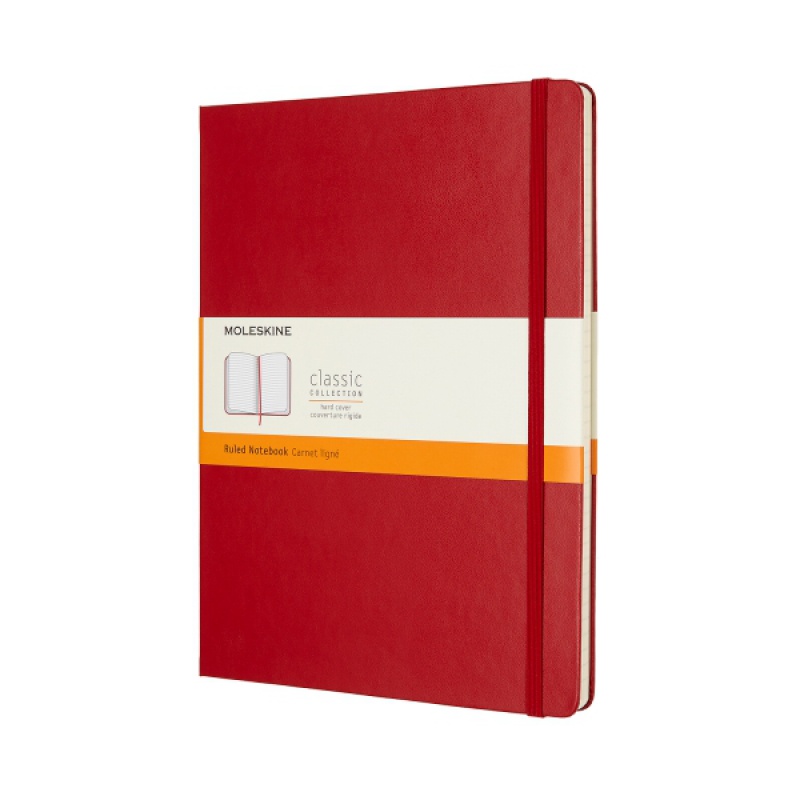 Notes MOLESKINE Classic XL (19x25 cm) w linie, twarda oprawa, 192 strony, czerwony - zdjęcie (6