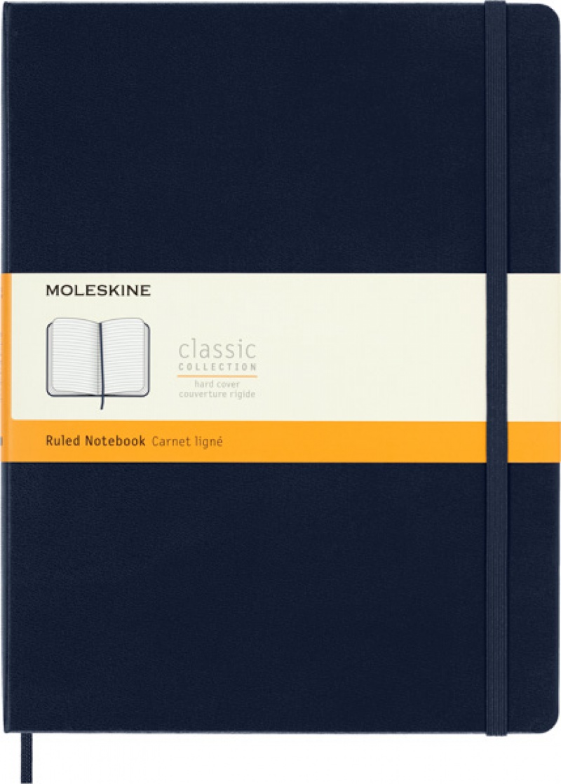 Notes MOLESKINE Classic XL (19x25cm) w linie, twarda oprawa, sapphire blue, 192 strony, niebieski