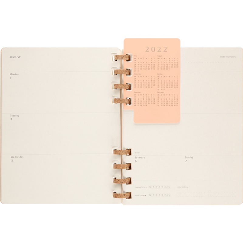 Kalendarz akademicki na spirali MOLESKINE lip 22 - cze 2023, XL, twarda oprawa, remake oyster - zdjęcie (7
