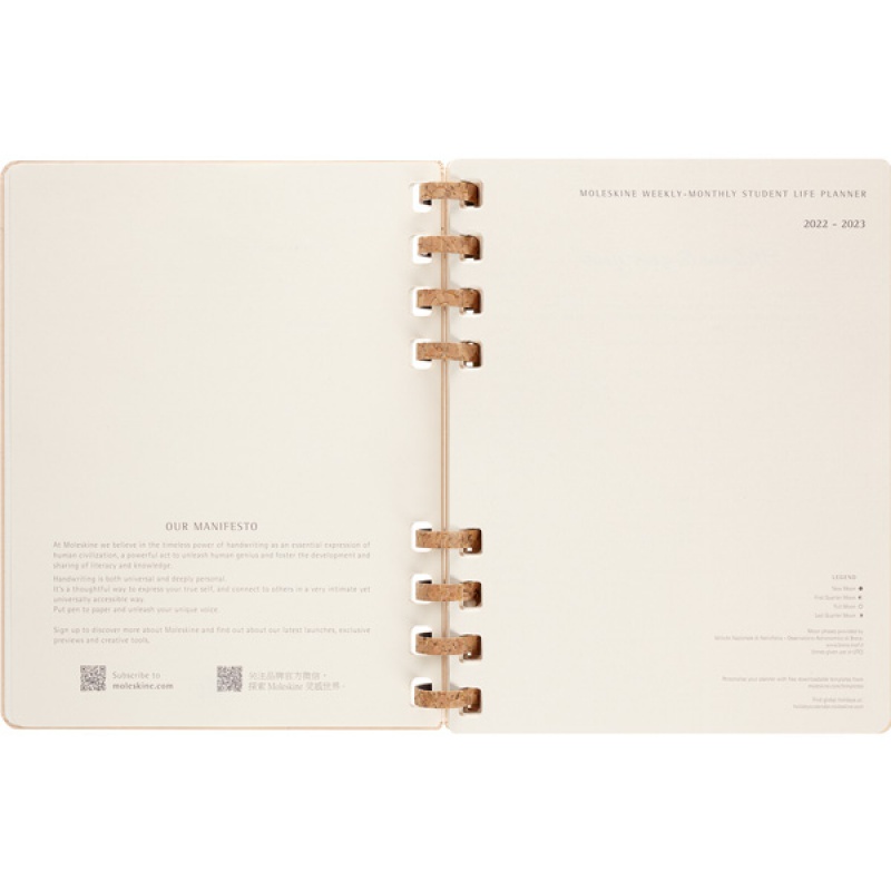 Kalendarz akademicki na spirali MOLESKINE lip 22 - cze 2023, XL, twarda oprawa, remake oyster - zdjęcie (14