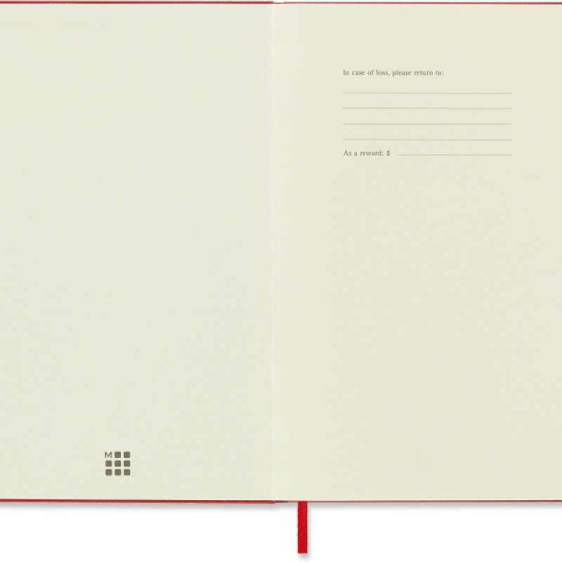 Notes MOLESKINE Classic L (13x21cm) w kratkę, twarda oprawa, 240 stron, czerwony - zdjęcie (9