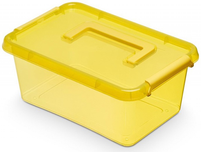 Pojemnik do przechowywania MOXOM Color Box, 4,5l, z rączką, żółty