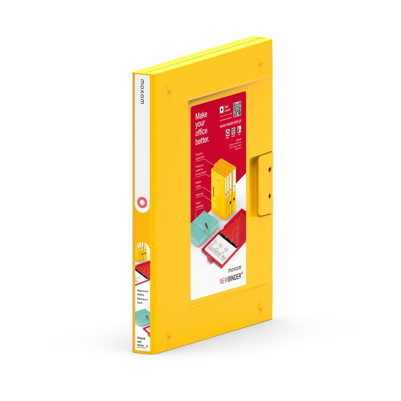 Folder NEW BINDER MOXOM, plastikowy, A4/25mm, żółty - zdjęcie (2