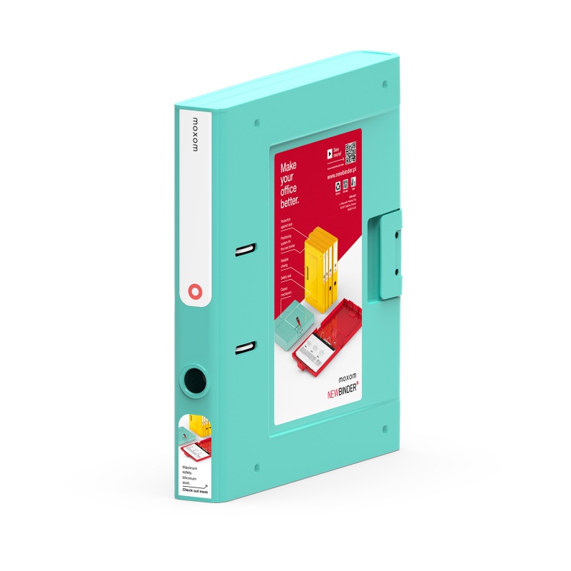 Segregator NEW BINDER MOXOM, plastikowy, A4/50mm, turkusowy - zdjęcie (2