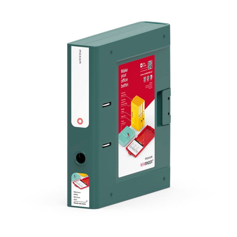 Segregator NEW BINDER MOXOM, plastikowy, A4/70mm, zielony - zdjęcie (2