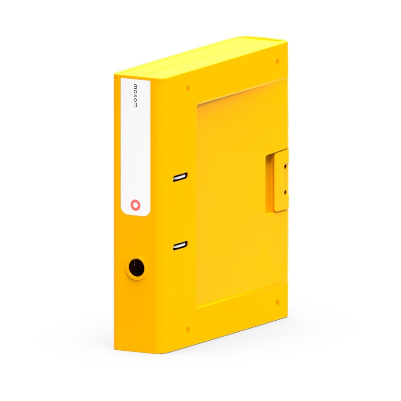 Segregator NEW BINDER MOXOM, plastikowy, A4/70mm, żółty - zdjęcie (3