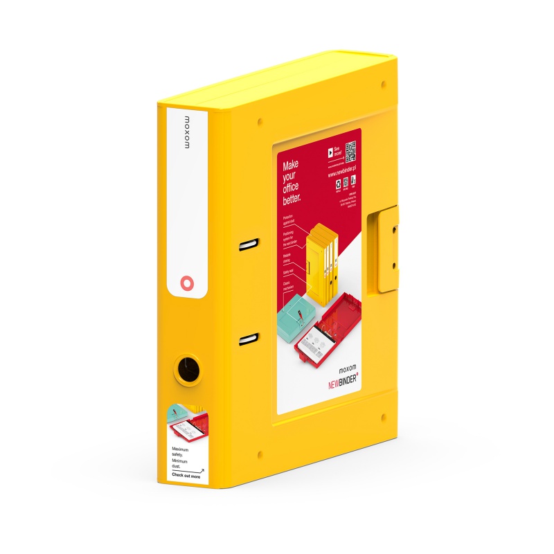 Segregator NEW BINDER MOXOM, plastikowy, A4/70mm, żółty - zdjęcie (2
