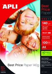 Papier fotograficzny APLI Best Price Photo Paper, A4, 140gsm, błyszczący, 100ark.