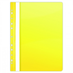 Skoroszyt DONAU, PVC, A4, twardy, 150/160mikr., wpinany, żółty
