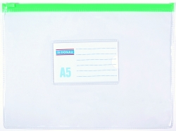 Torebka z suwakiem DONAU, PVC, A5, transparentna