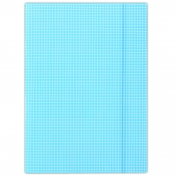 Teczka z gumką DONAU, karton, A4, 400gsm, 3-skrz., niebieska w kratę
