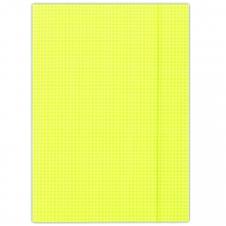 Teczka z gumką DONAU, karton, A4, 400gsm, 3-skrz., żółta w kratę
