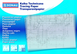 Kalka techniczna DONAU, A4, 10 ark., 90gsm, transparentna