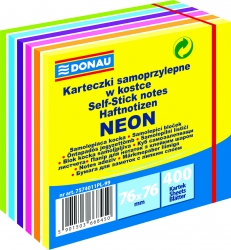 Kostka samoprzylepna DONAU, 76x76mm, 1x400 kart., 11-warstw, mix kolorów