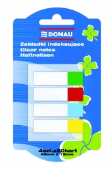 Zakładki indeksujące DONAU, PP, 12x45mm, 4x20 kart., mix kolorów
