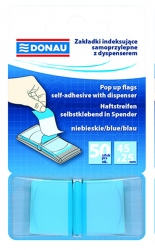Zakładki indeksujące DONAU, PP, 25x45mm, 1x50 kart., transparentne niebieskie pbs10916