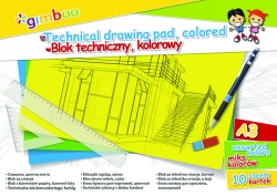 Blok techniczny GIMBOO, A3, 10 kart., 150gsm, mix kolorów