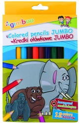 Kredki ołówkowe GIMBOO Jumbo, szeciokątne, 12szt., mix kolorów