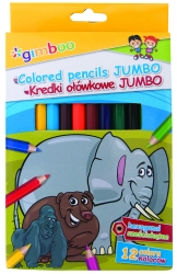 Kredki ołówkowe GIMBOO Jumbo, sześciokątne, 12szt., mix kolorów