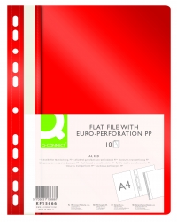 Skoroszyt Q-CONNECT, PP, A4, standard, 120/170mikr., wpinany, czerwony