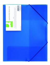 Teczka z gumką Q-CONNECT, PP, A4, 400mikr., 3-skrz., transparentna niebieska