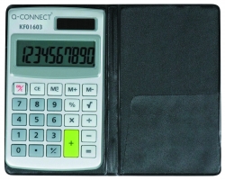 Kalkulator Q-CONNECT 10-cyfrowy, 73x118mm, etui, szary