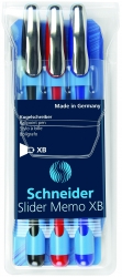 Zestaw długopisów SCHNEIDER Slider Memo, XB, 3 szt., miks kolorów