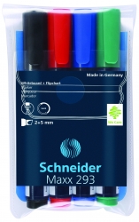 Zestaw markerów do tablic SCHNEIDER Maxx 293, 2-5 mm, 4 szt., miks kolorów